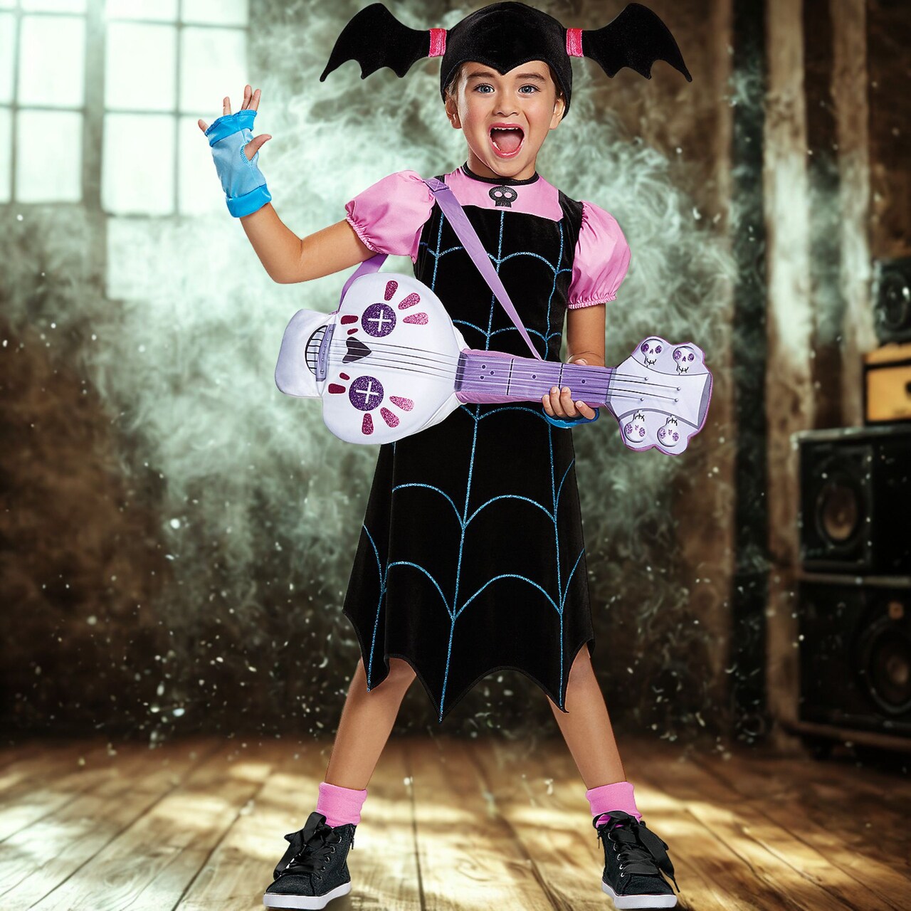 Vampirina Classic Costume Dress Headpiece and Glovettes Outfit for Girls